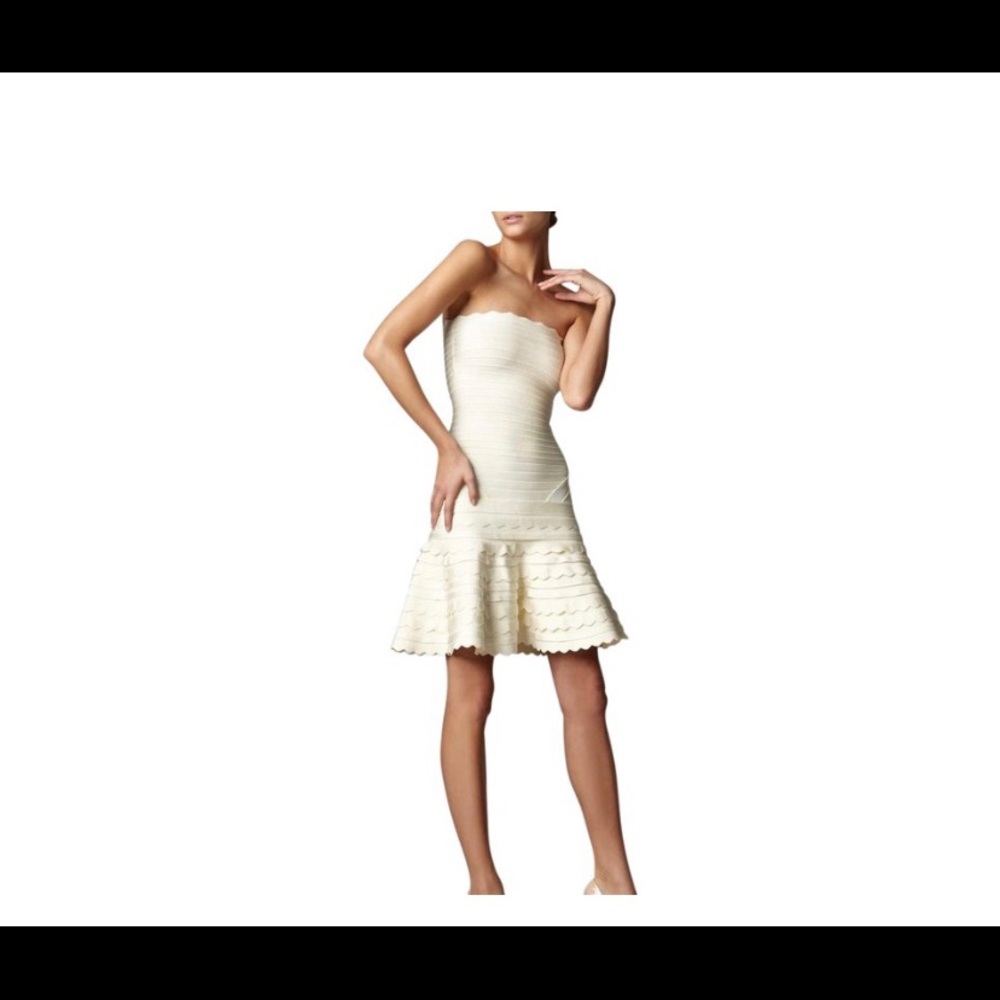 Hervè Leger white cocktail dress